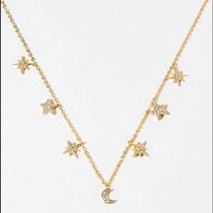 Gold plated stars and moon celestial twilight necklace choker